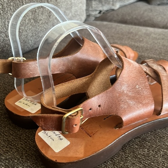 Zora by St Thomas Hand Made Brown Leather Sandals Size 8 - Picture 5 of 16